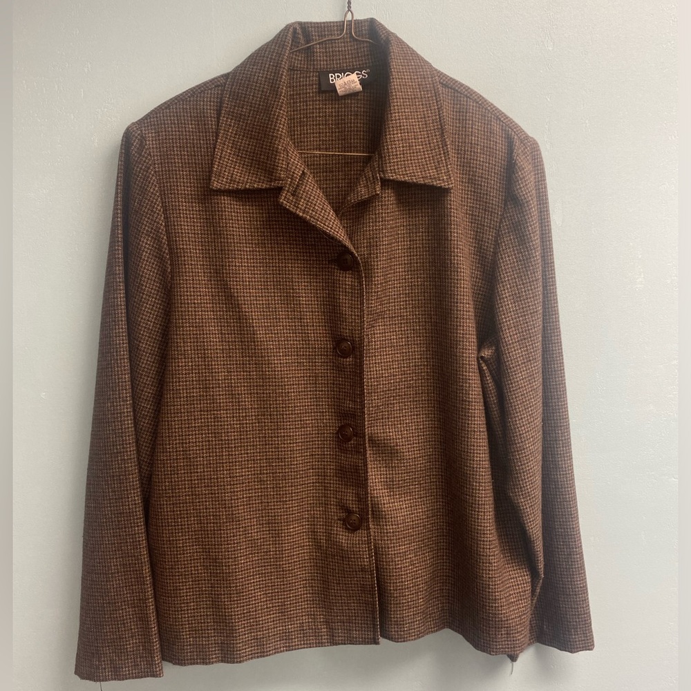 Briggs New York Brown Lightweight Buttonup Blazer LARGE